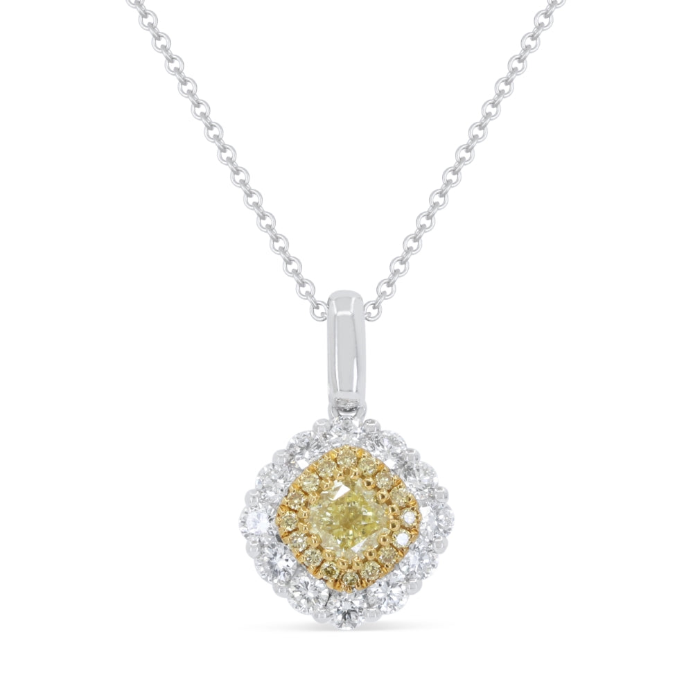 Madison L 18K White Gold Fancy Yellow Diamond Pear Pendant - style N2085YDW