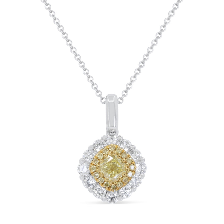 Madison L 18K White Gold Fancy Yellow Diamond Pear Pendant - style N2085YDW