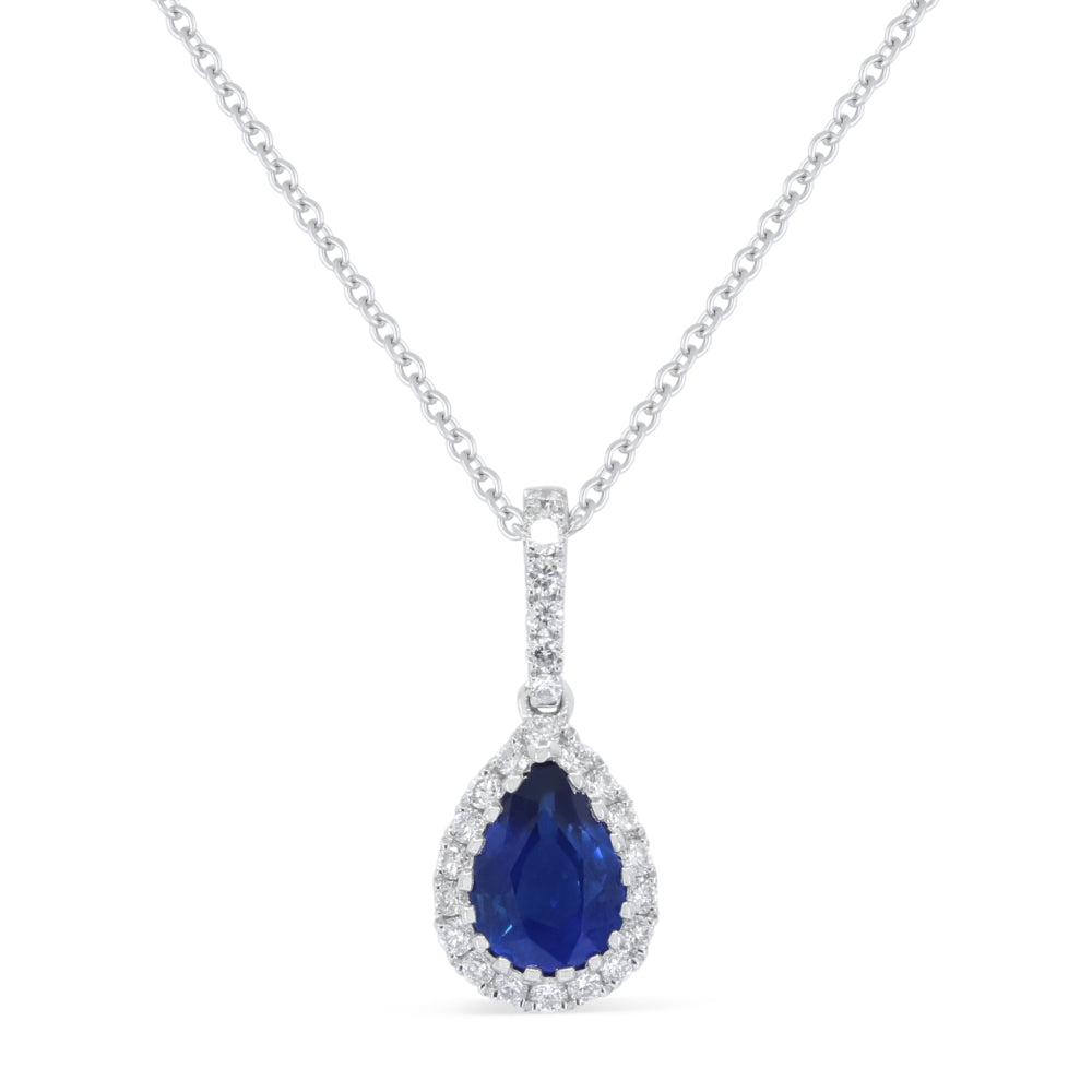 Madison L 18K White Gold Sapphire Pear Pendant - style N2086SAW