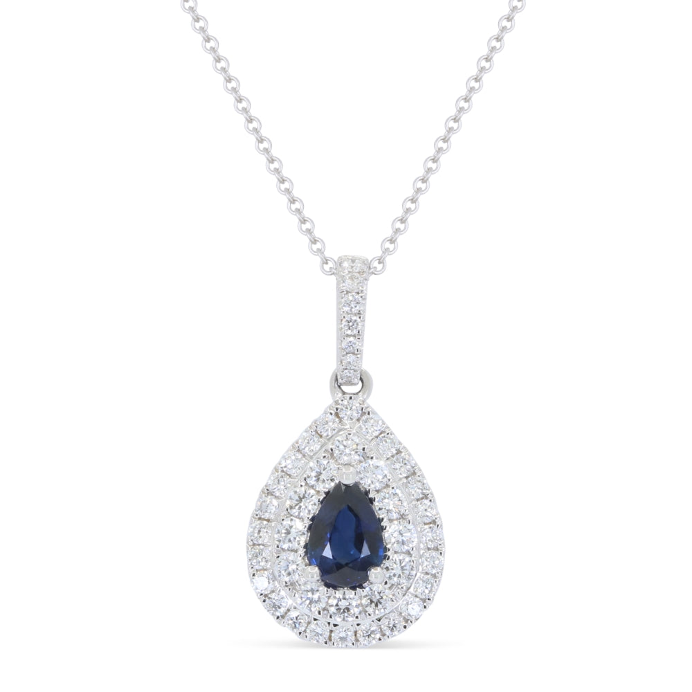Madison L 18K White Gold Sapphire Pendant - style N2116SAW