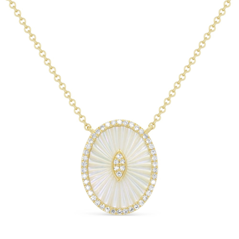 Madison L 14K Yellow Gold Mother of Pearl Necklace - style N2133MOPY