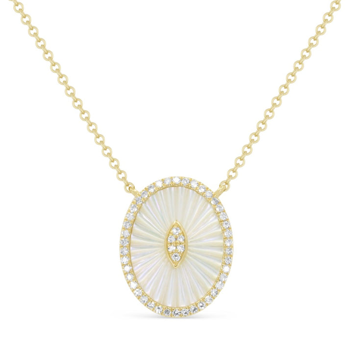 Madison L 14K Yellow Gold Mother of Pearl Necklace - style N2133MOPY