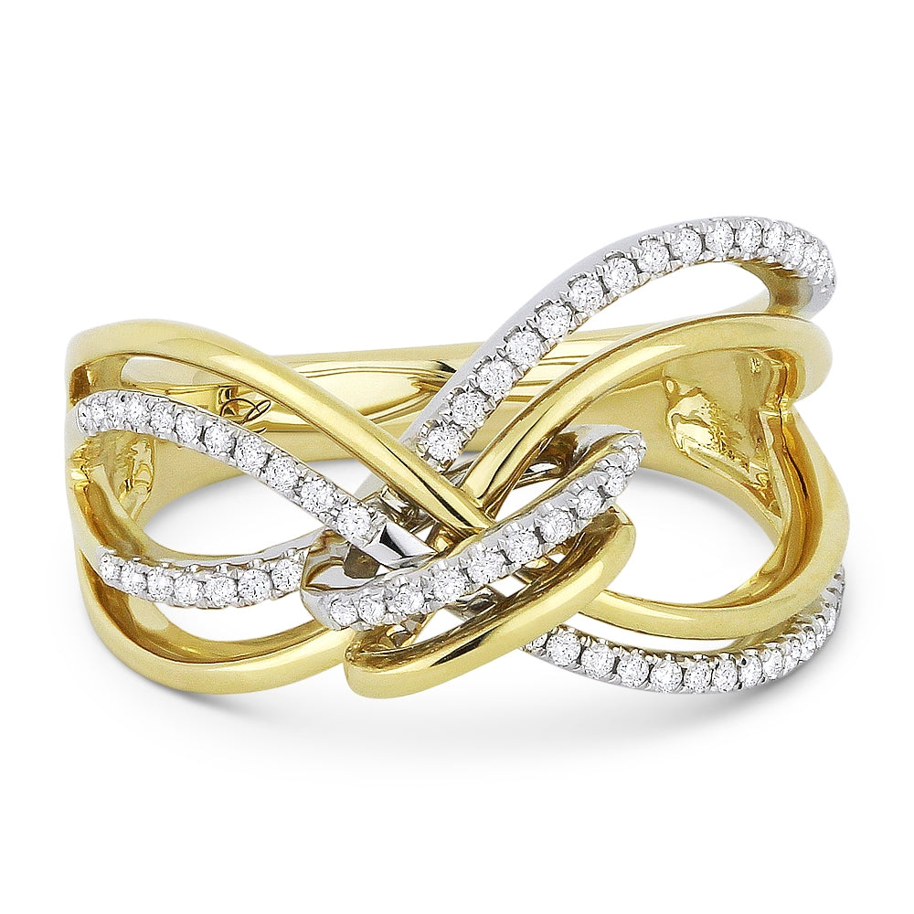 Madison L 14K Yellow Gold Diamond Cocktail Ring - style R1006Y