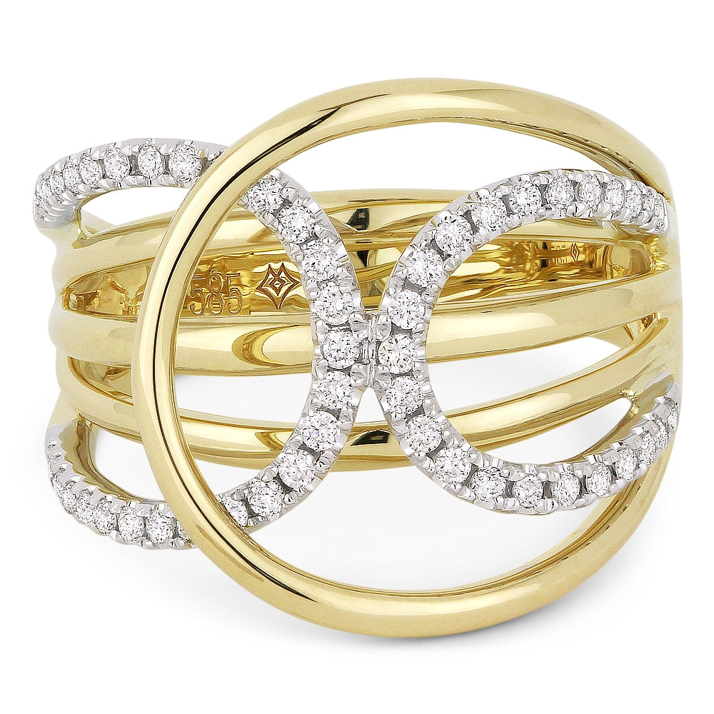 Madison L 14K Yellow Gold Diamond Cocktail Ring - style R1010Y