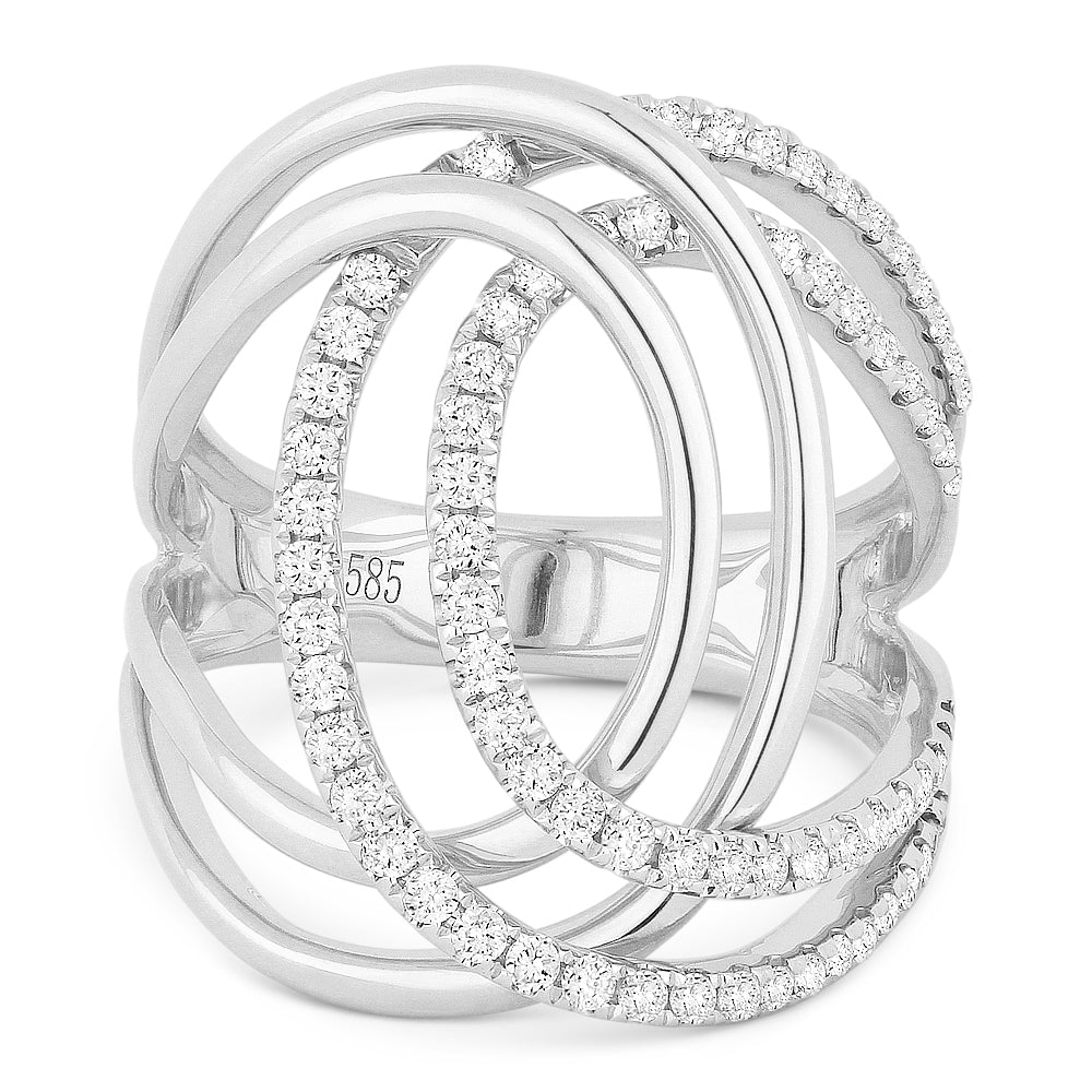 Madison L 14K White Gold Diamond Cocktail Ring - style R1012W