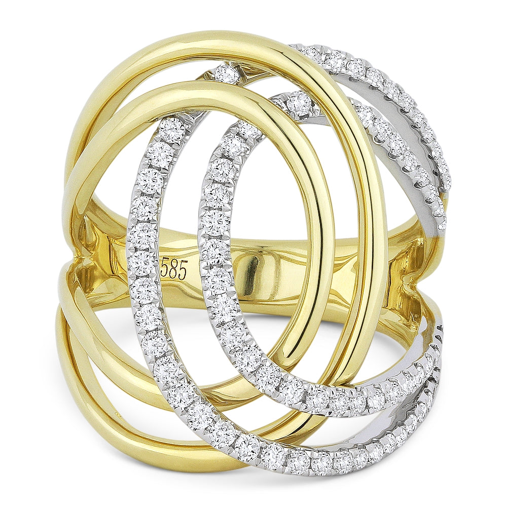 Madison L 14K Yellow Gold Diamond Cocktail Ring - style R1012Y