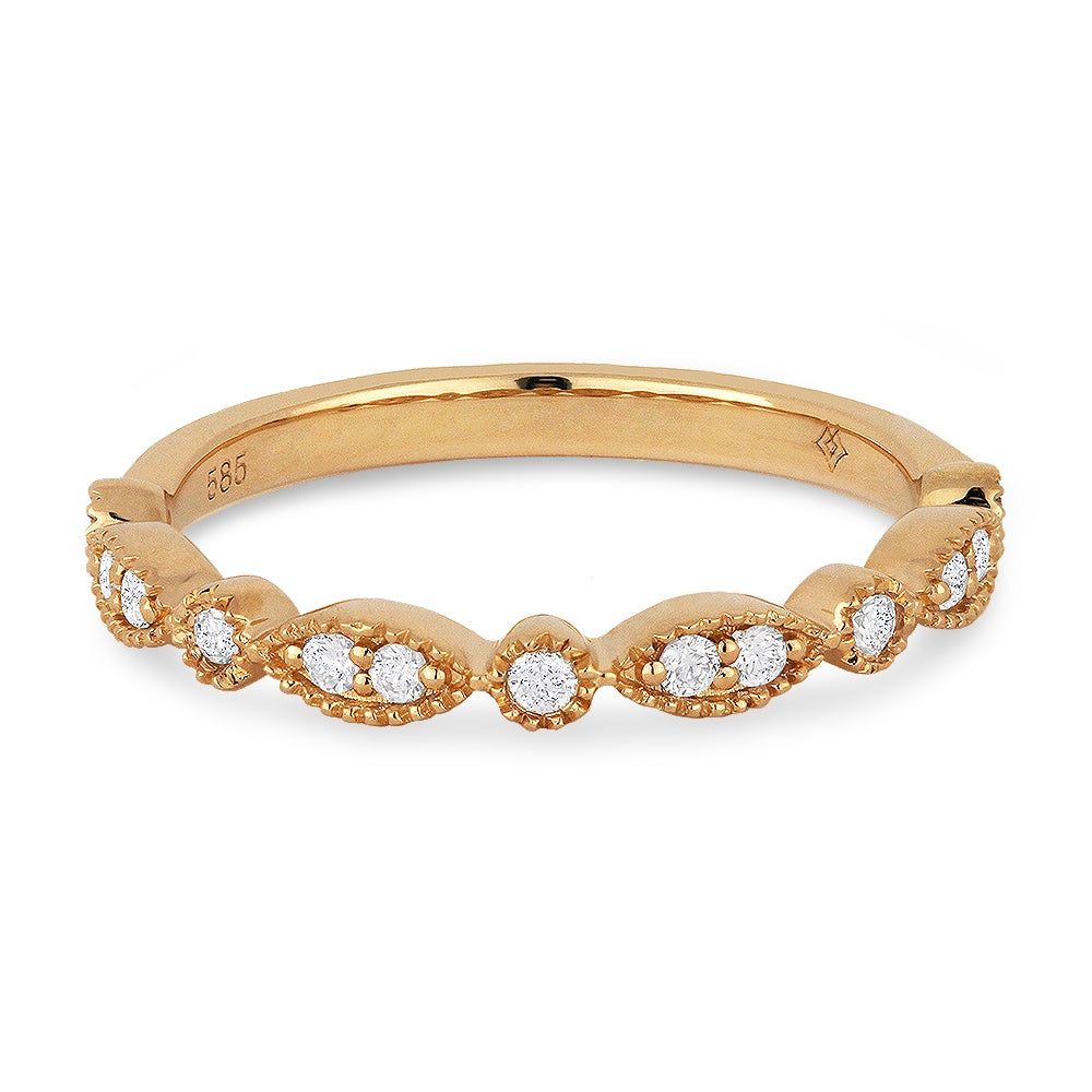 Madison L 14K Rose Gold Diamond Stackable Ring - style R1015P