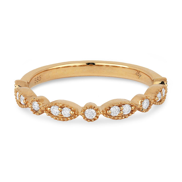 Madison L 14K Rose Gold Diamond Stackable Ring - style R1015P