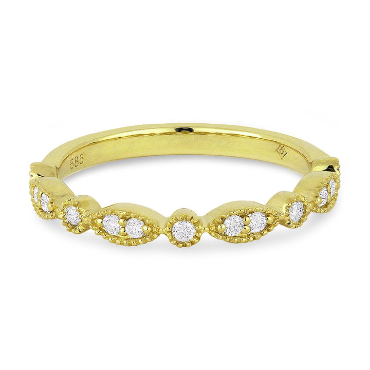 Madison L 14K Yellow Gold Diamond Stackable Ring - style R1015Y