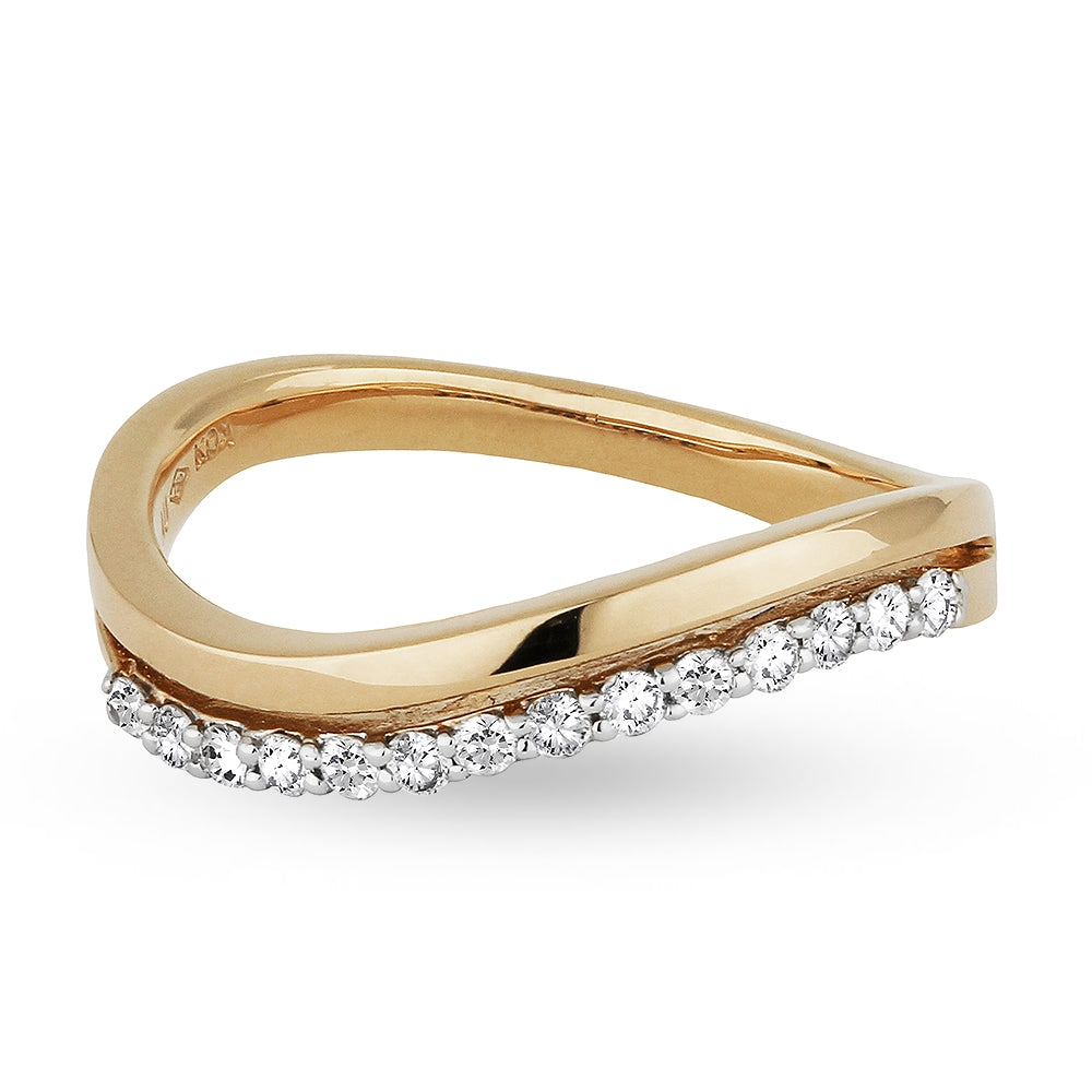 Madison L 14K Rose Gold Diamond Stackable Ring - style R1017P