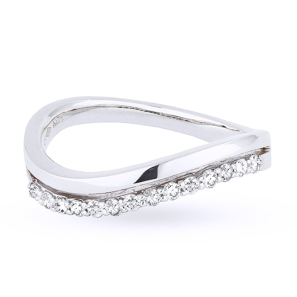 Madison L 14K White Gold Diamond Stackable Ring - style R1017W