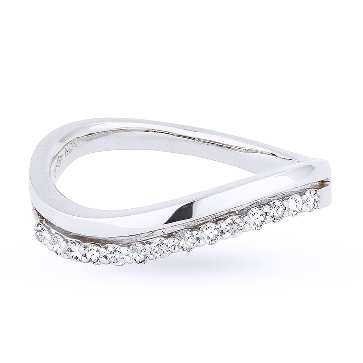 Madison L 14K White Gold Diamond Stackable Ring - style R1017W