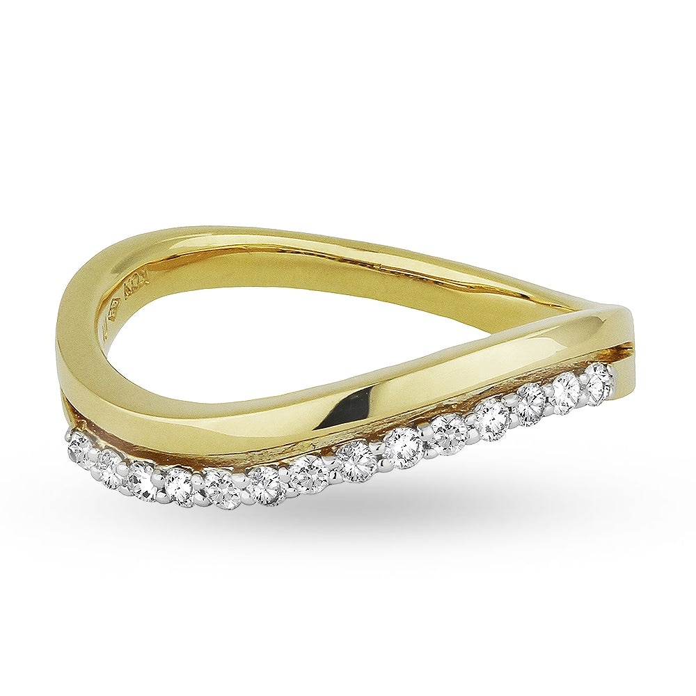 Madison L 14K Yellow Gold Diamond Stackable Ring - style R1017Y