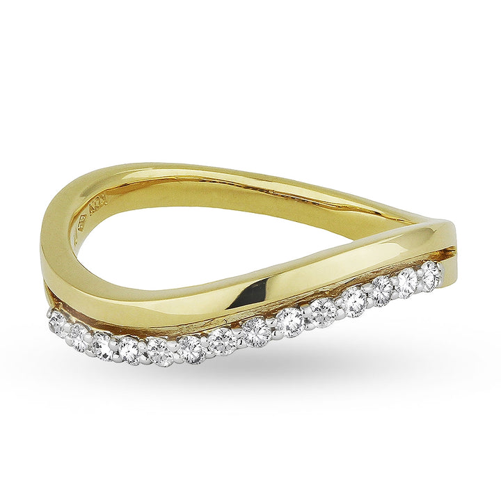 Madison L 14K Yellow Gold Diamond Stackable Ring - style R1017Y