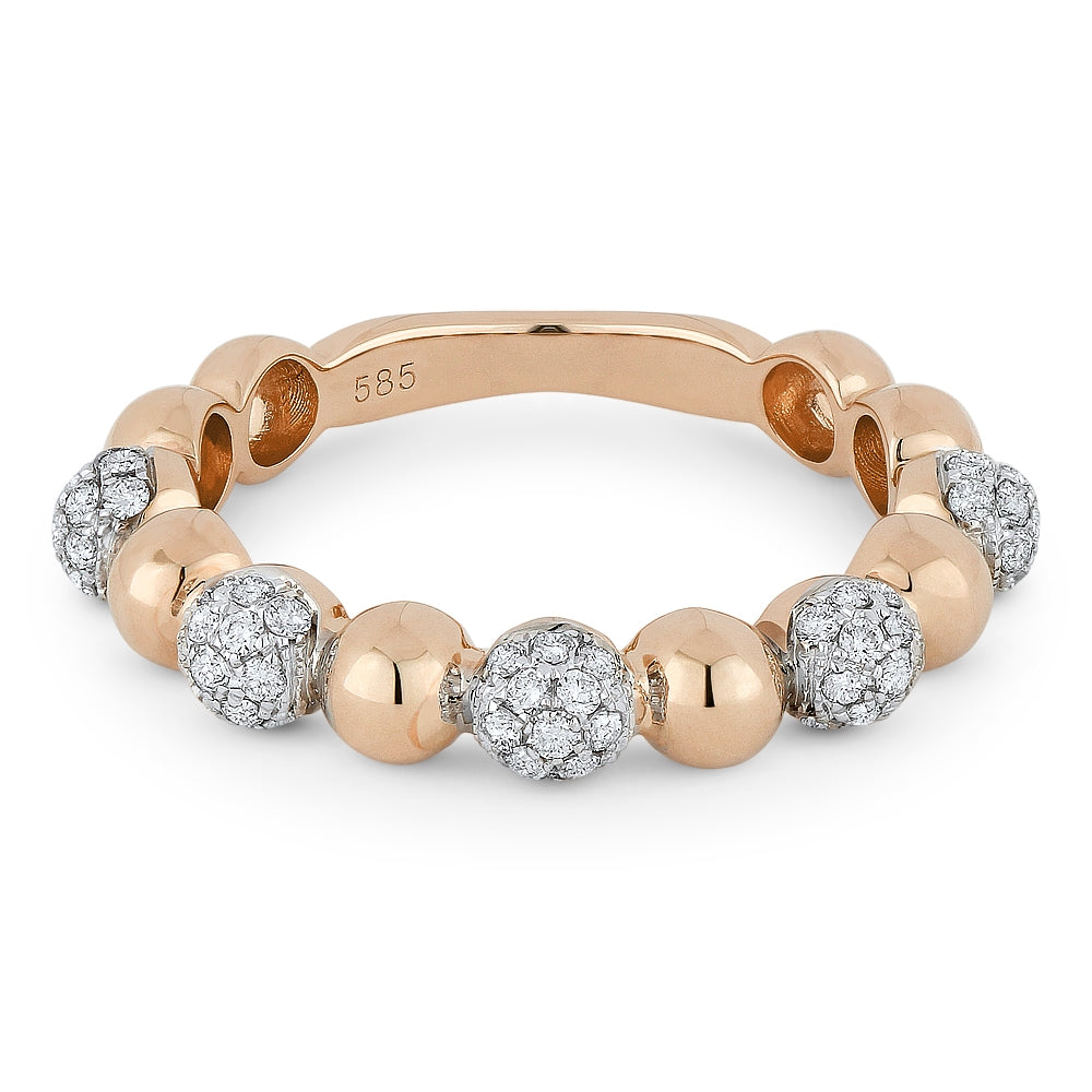 Madison L 14K Rose Gold Diamond Stackable Ring - style R1031P