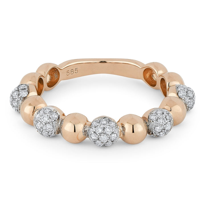 Madison L 14K Rose Gold Diamond Stackable Ring - style R1031P