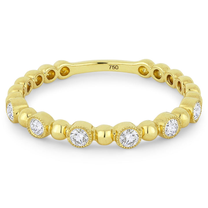 Madison L 14K Yellow Gold Diamond Stackable Ring - style R1046Y