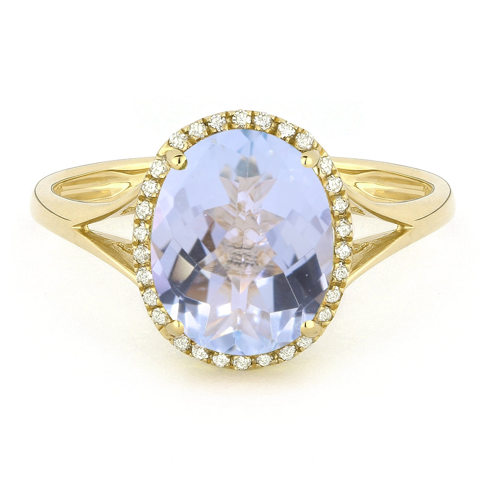 Madison L 14K Yellow Gold Aquamarine Oval Ring - style R1059AQY