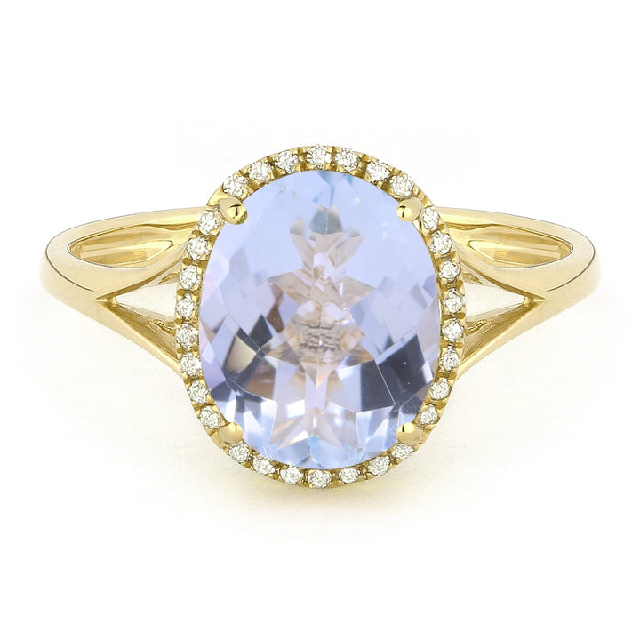 Madison L 14K Yellow Gold Aquamarine Oval Ring - style R1059AQY