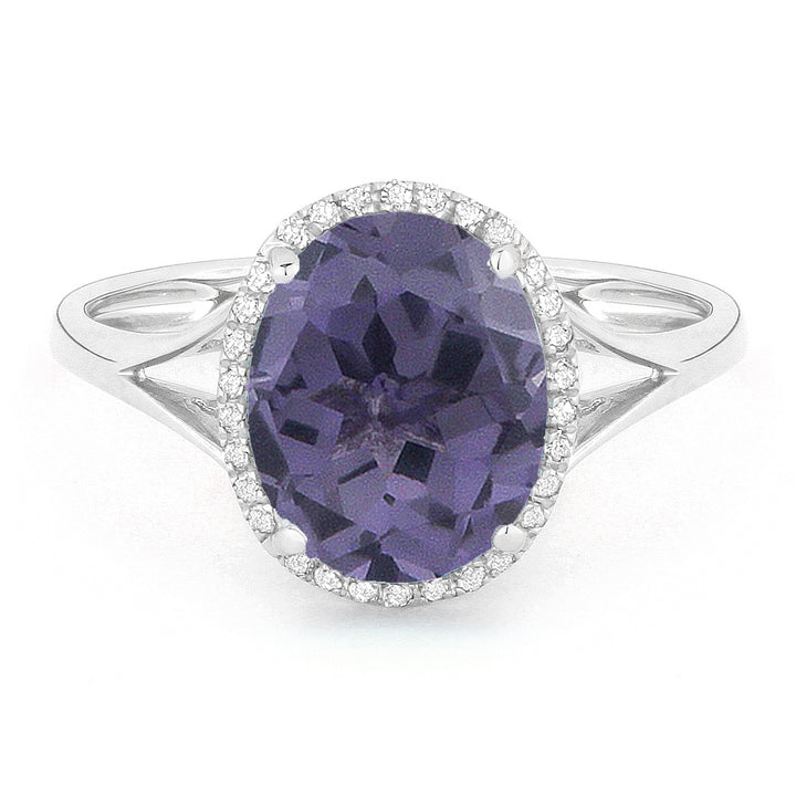Madison L 14K White Gold Created Alexandrite Oval Ring - style R1059AXW