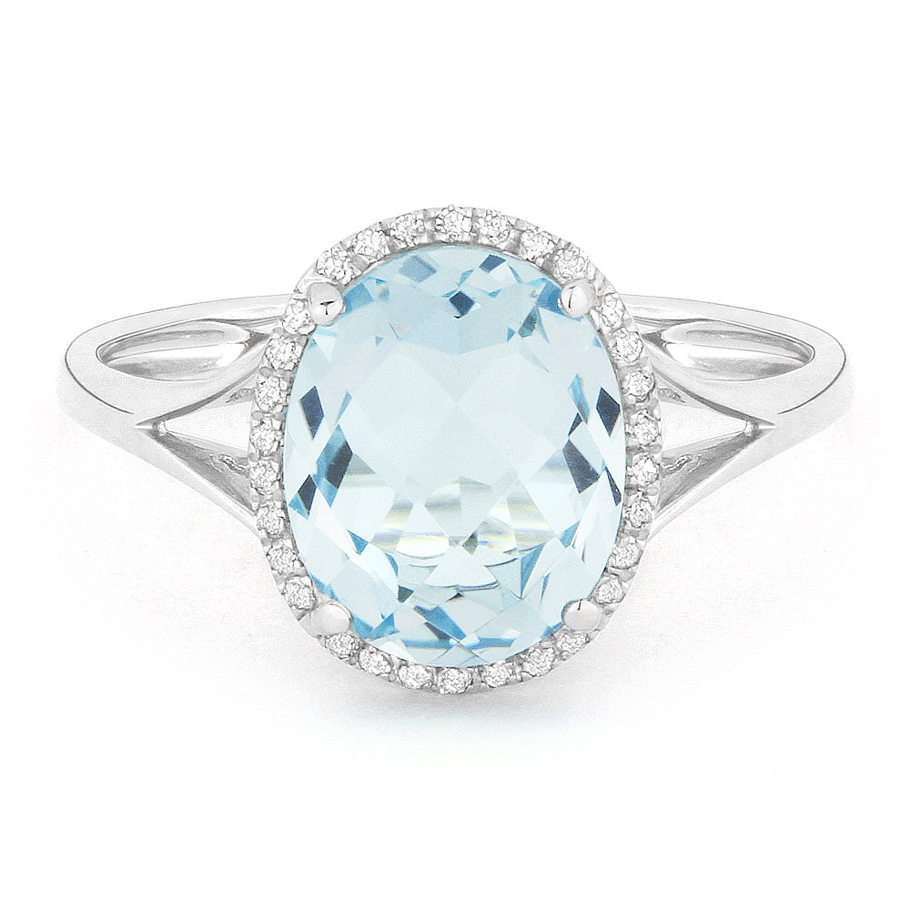 Madison L 14K White Gold Blue Topaz Oval Ring - style R1059BTW