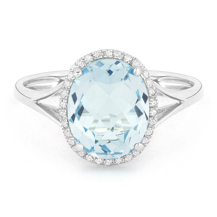 Madison L 14K White Gold Blue Topaz Oval Ring - style R1059BTW