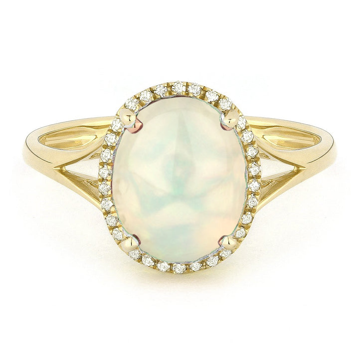 Madison L 14K Yellow Gold Created Ethiopian Opal Oval Ring - style R1059COPY