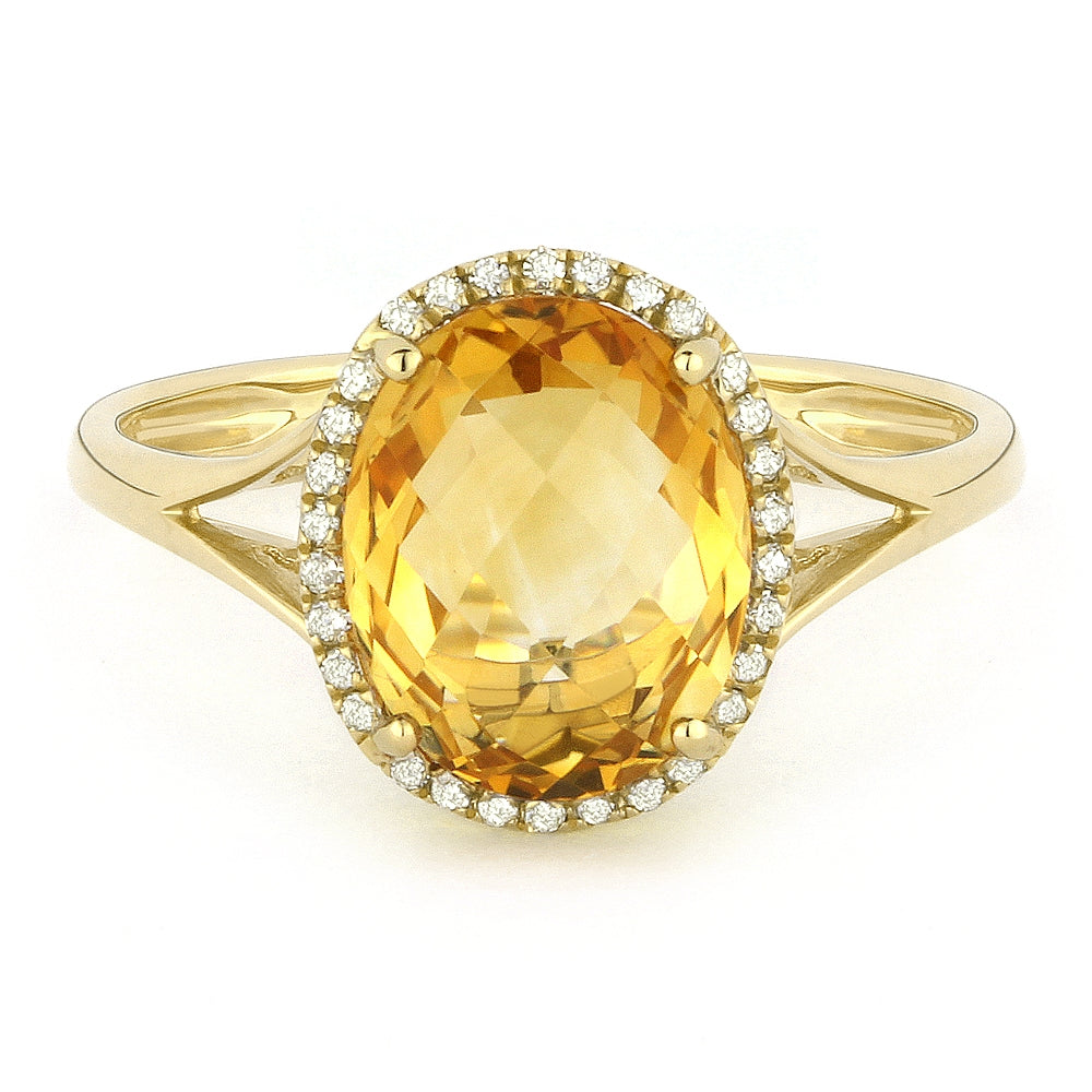 Madison L 14K Yellow Gold Citrine Oval Ring - style R1059CTY