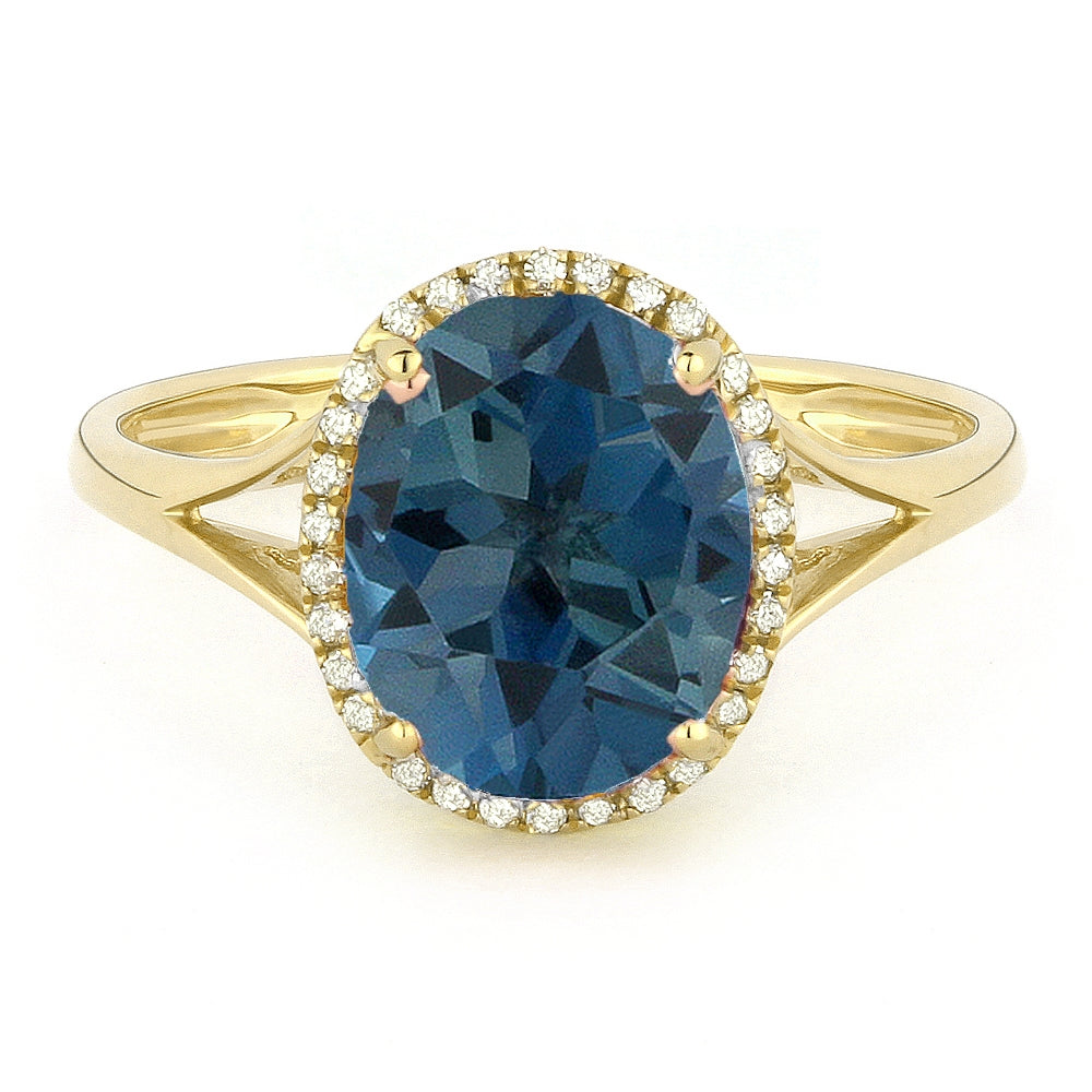 Madison L 14K Yellow Gold London Blue Topaz Oval Ring - style R1059LBTY