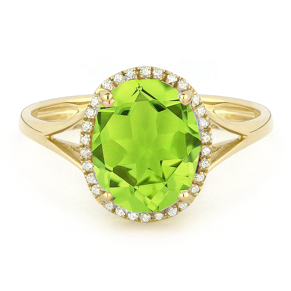 Madison L 14K Yellow Gold Peridot Oval Ring - style R1059PRY