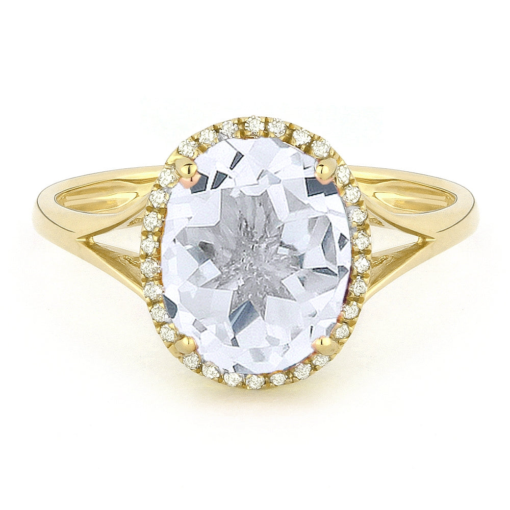 Madison L 14K Yellow Gold White Topaz Oval Ring - style R1059WTY