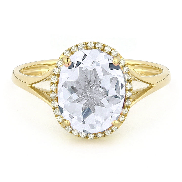 Madison L 14K Yellow Gold White Topaz Oval Ring - style R1059WTY