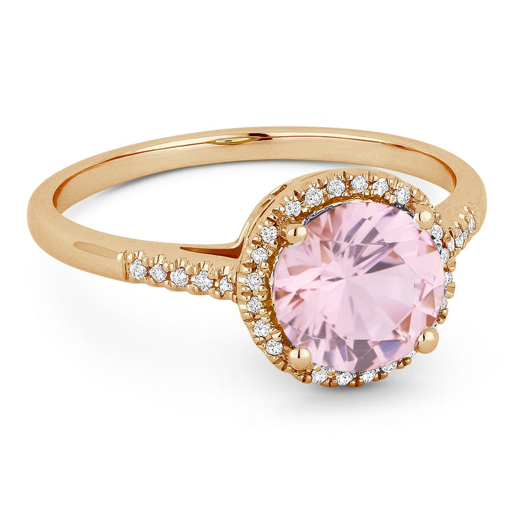 Madison L 14K Rose Gold Created Morganite Round Ring - style R1065CMGP