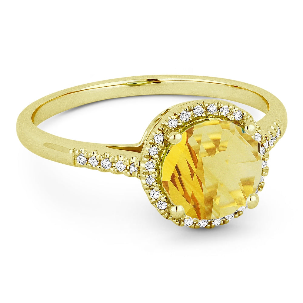 Madison L 14K Yellow Gold Citrine Round Ring - style R1065CTY