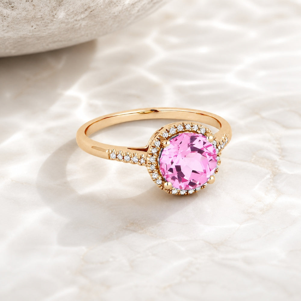 R1065 - 14K Gold Round Ring
