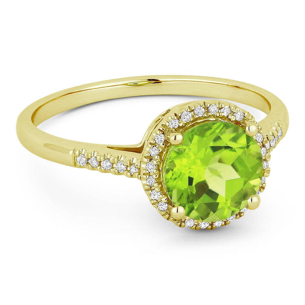 Madison L 14K Yellow Gold Peridot Round Ring - style R1065PRY