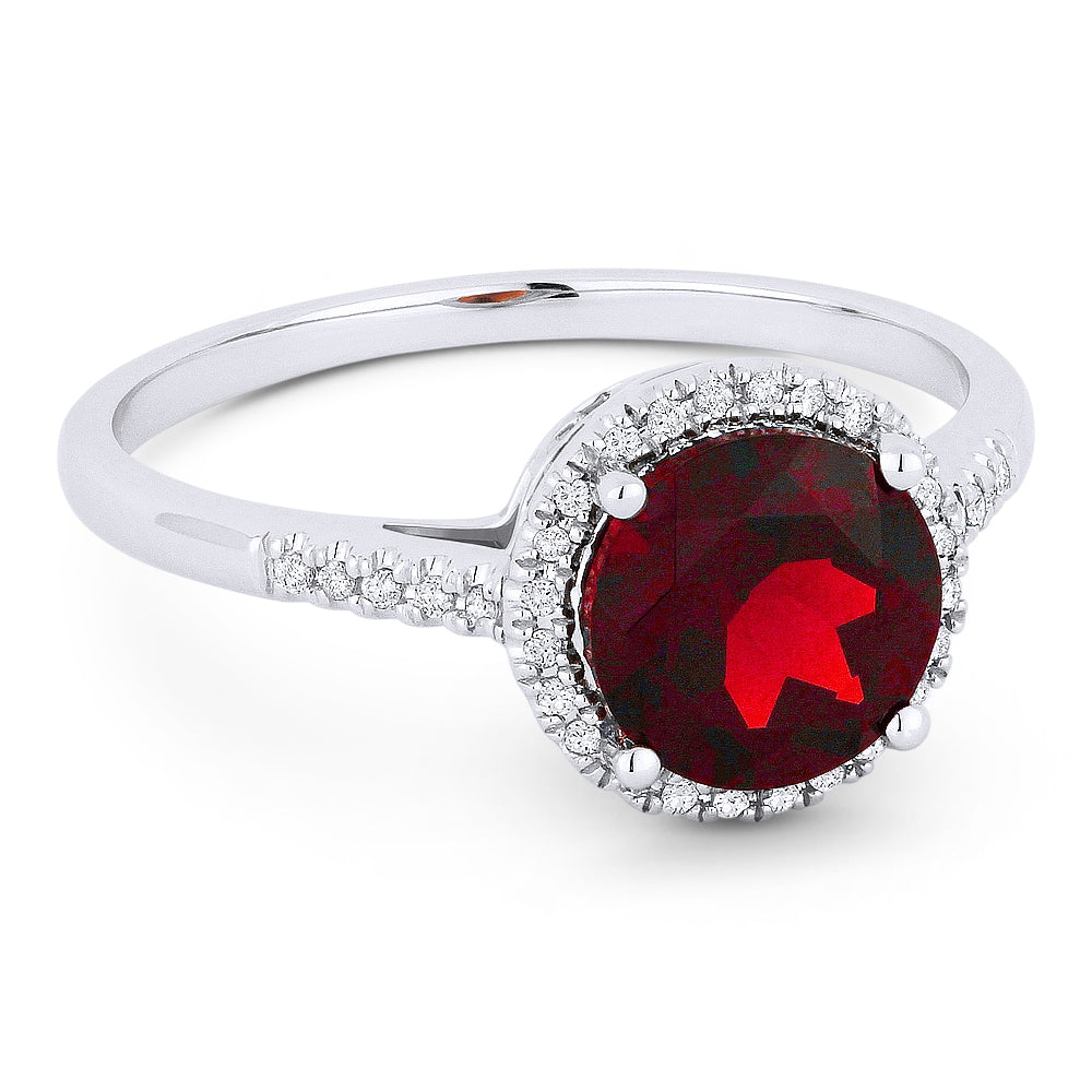 Madison L 14K White Gold Ruby Round Ring - style R1065RUW