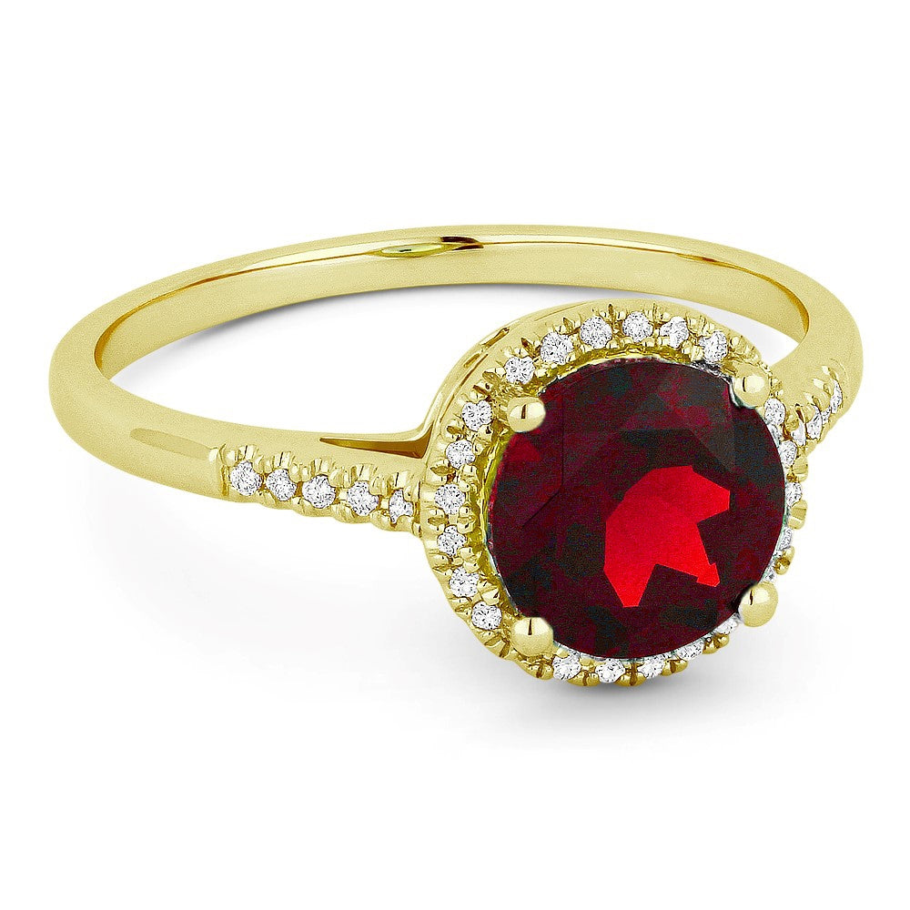 Madison L 14K Yellow Gold Ruby Round Ring - style R1065RUY