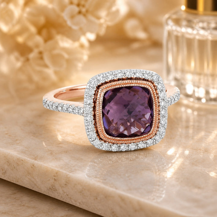 R1066 - 14K Gold Cushion Ring