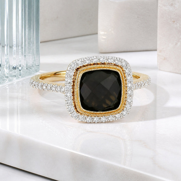 R1066 - 14K Gold Cushion Ring