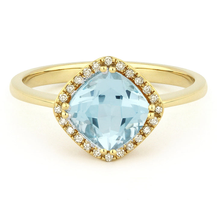 Madison L 14K Yellow Gold Blue Topaz Rectangle Ring - style R1071BTY
