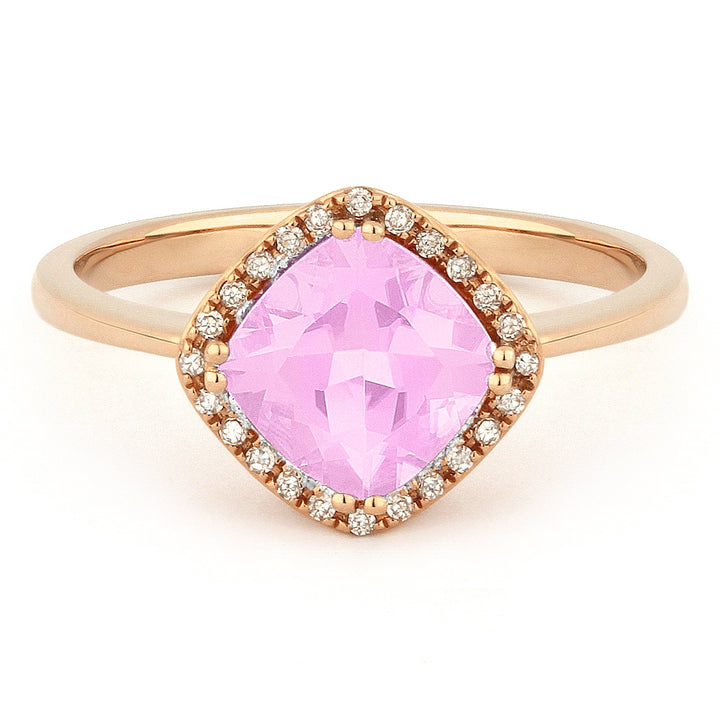 Madison L 14K Rose Gold Created Morganite Rectangle Ring - style R1071CMGP