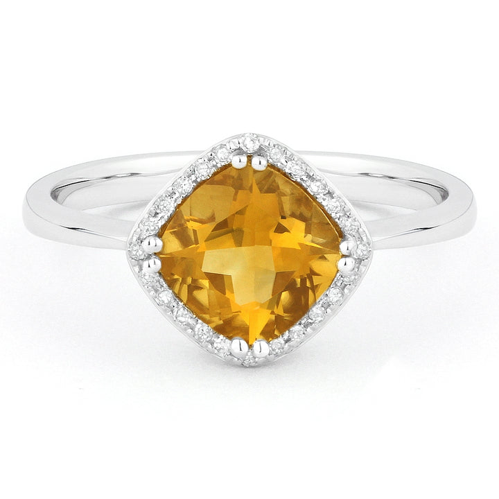 Madison L 14K White Gold Citrine Rectangle Ring - style R1071CTW