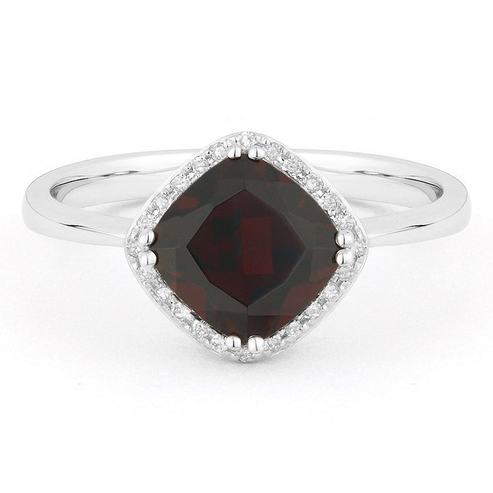 Madison L 14K White Gold Garnet Rectangle Ring - style R1071GAW