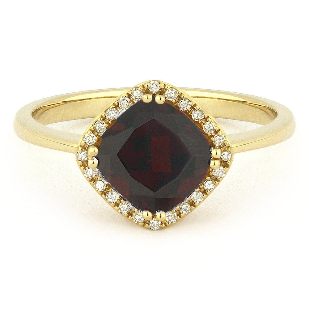 Madison L 14K Yellow Gold Garnet Rectangle Ring - style R1071GAY