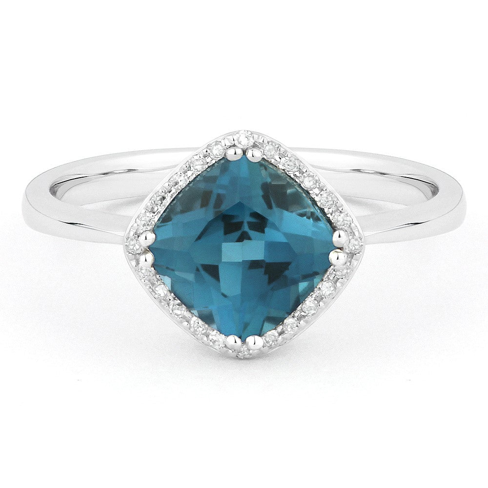 Madison L 14K White Gold London Blue Topaz Rectangle Ring - style R1071LBTW