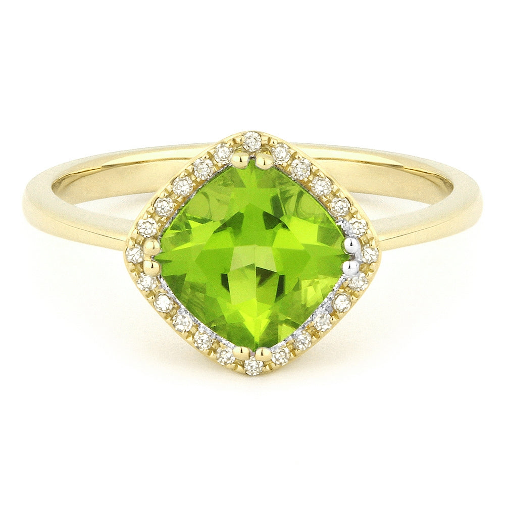 Madison L 14K Yellow Gold Peridot Rectangle Ring - style R1071PRY