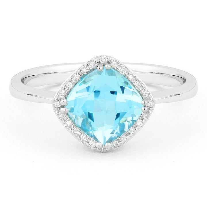 Madison L 14K White Gold Swiss Blue Topaz Rectangle Ring - style R1071SWBTW