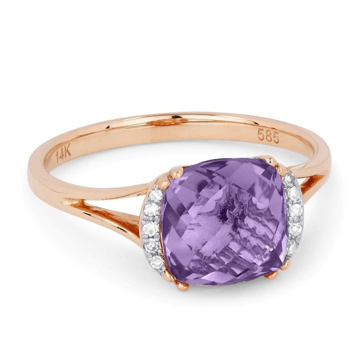 Madison L 14K Rose Gold Amethyst Oval Ring - style R1072AMP