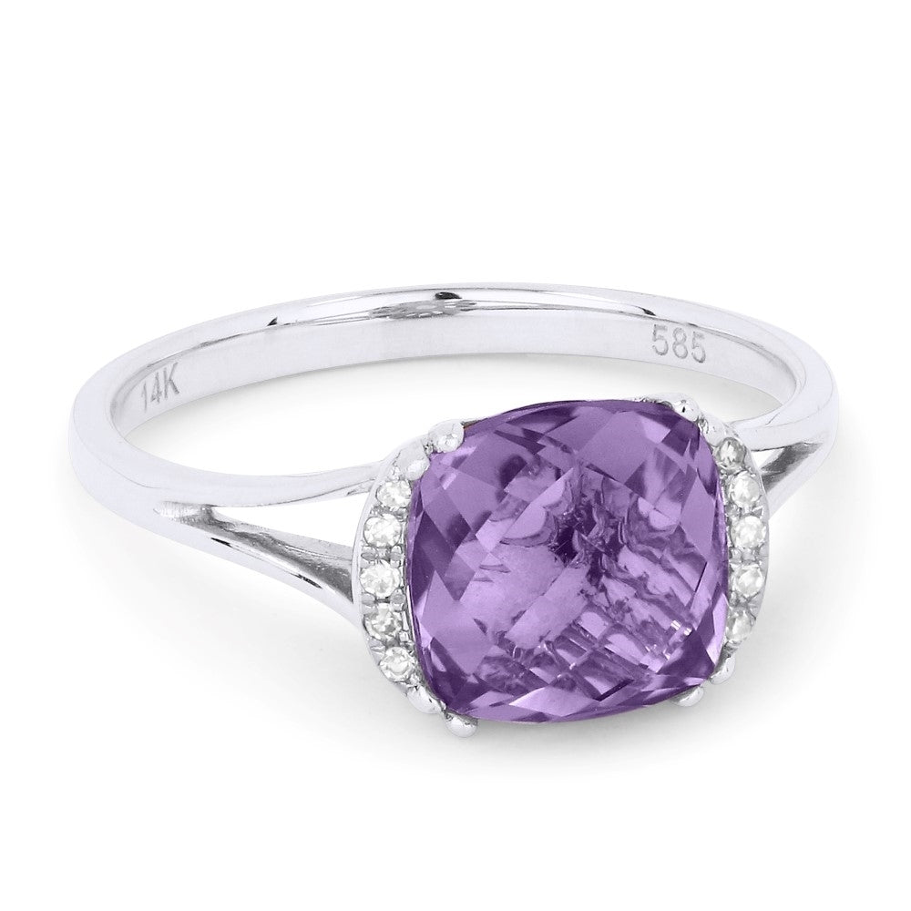 Madison L 14K White Gold Amethyst Oval Ring - style R1072AMW